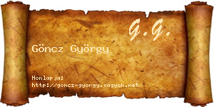 Göncz György névjegykártya
