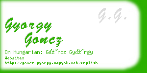 gyorgy goncz business card